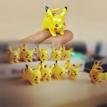 Rīcības 10 Gab./komplekts Pikachu Figūriņas Cosplay 4CM Pokemon Mini Pikachu Modeli, Rotaļlietas, Bērnu Dzimšanas dienas Torte Dekors Kolekcionējamu Rotaļlietu