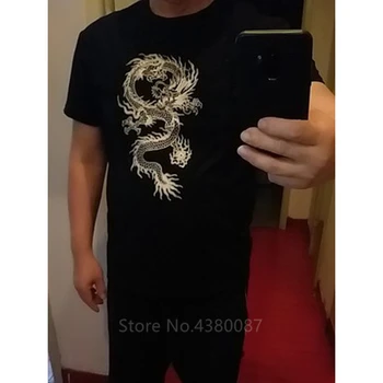 S-5XLMen T-Krekli Vīriešu Ķīniešu Drēbes Pūķis Karikatūra Drukāšanas Kokvilnas Īsām piedurknēm T-krekls Ikdienas Stila T Krekli Vīriešu Plus Izmēra