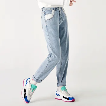 SEMIR Džinsi sievietēm vasarā jaunā stila korejiešu taisni tētis bikses kontrasta krāsu kabatas apgriezts devītā bikses sieviete 4939