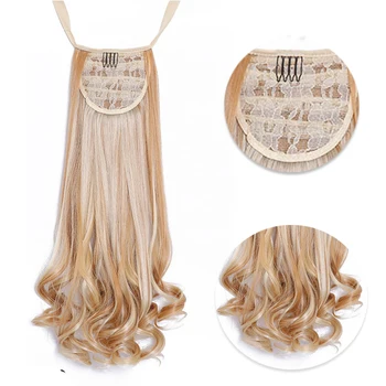 SHANGKE Ilgi Lady Meitene Viļņotas Zirgaste, Parūkas Poniju Matu Hairpiece Pagarināšanu sintētisko klipus matu ponytails hairpieces