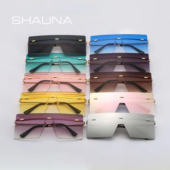 SHAUNA bez apmales Laukumā Saulesbrilles Sieviešu Modes Slīpums Toņos Vīriešiem UV400