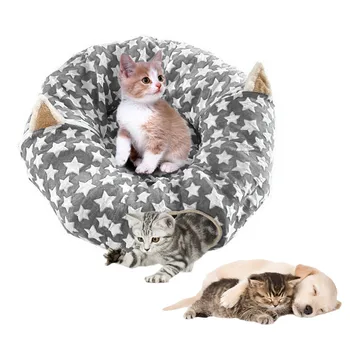 Salokāma Kaķu nams Spēlē Cauruļu Pet Cat Gulta Barelu gudrs Ērti Dzīvoklis Pop-Up Paaugstināma suns Gulta mascotas cama gato