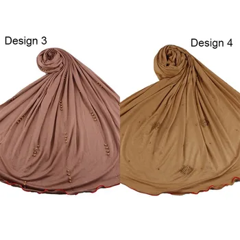 Samaisa Dizains-jaunas ielidošanas Divas sānu redline elastīgs Džersija Hijab Šalle ar dimantiem musulmaņu sieviešu šalles 2020. gadam nīderlande