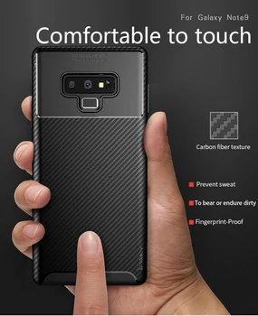 Samsung Galaxy Note 9 Lietu Vāku IPAKY Luksusa Tālruni Somā Samsung Note9 Mīksta Silikona TPU Oglekļa Šķiedras Raksts, Triecienizturīgs