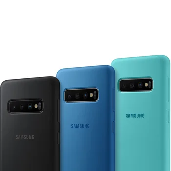 Samsung Oriģināls Mīksta Silikona Vāciņš Samsung Galaxy S10 X SM-G9730 S10+ S10 Plus SM-G9750 Tālrunis Atpakaļ Gadījumā