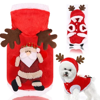 Santa Pet Suns, Kostīmu Ziemassvētku Apģērbu Maziem Suņiem Ziemā Suņu Kapuci Mētelis Žaketes Kucēnu, Kaķu Apģērbu Chihuahua Yorkie Apģērbs