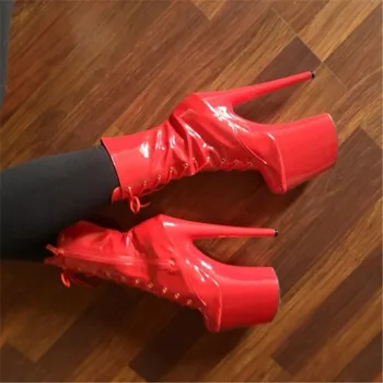 Seksīgas augstpapēžu par knight sieviešu kurpes, pāris melno un sarkano pavasarī un rudenī 15-20 cm biezs zābaki sieviešu īss posms