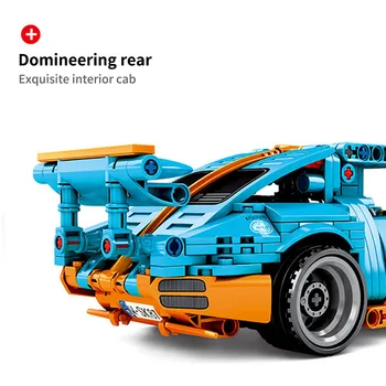 Sembo Pilsētas Pull Atpakaļ Ekstremālu Ātrumu Super Sacīkšu Auto Celtniecības Bloki DIY Tehnikas Sportscar Modelis Ķieģeļu Bērniem Rotaļlietas Zēniem Dāvanu 15027