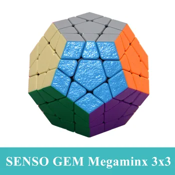 Shengshou Gem 3x3 Megaminx Stickerless Speed Magic Cube Cube Vērpjot Puzzle Dodecahedron Magic Cube