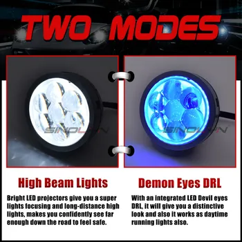 Sinolyn H7 LED Projektors, Lukturu Velns, Dēmons Acīs Lēcas H1 9005 9006 Augsta Gaismas LED Objektīvs Automašīnu Apgaismojums Piederumi Pārbūvēt