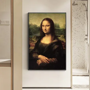 Smaidu Mona Lizas Portrets Audekls Mākslas Gleznu Reprodukcijas Klasiskā Da Vinči Slaveno Mākslas Izdrukas, Lai Dzīvojamā Istaba Cuadros Dekori