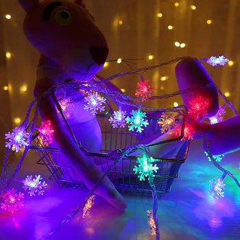 Sniegpārslas Laternas, led pasaku gaismas Mazo Starlight Ziemassvētku Dekori Apgaismojums Dārza String gaismas Tālvadības pults Baterijas Stils
