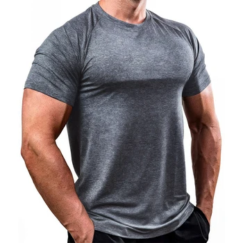 Sporta kompresijas ātri žāvēšanas T-krekls vīriešu darbojas saspringts īss T-krekls vīriešu sporta augstas elastības izmantot ikdienas fitnesa augšu
