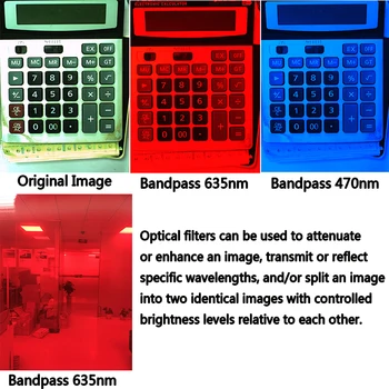 Standarta Mašīnu Redzi Filtrus, Violeta Bandpass 440nm C Nagu Rūpniecības Kameras Objektīva Filtrs