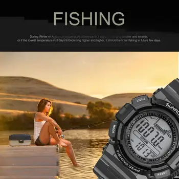 Sunroad smart sporta zvejas skatīties ar altimetrs ūdensizturīgs vīriešu rokas pulkstenis piemērotas zvejas rīku equipemtn fani