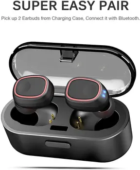 T8 Taisnība Bezvadu Stereo Austiņas TWS Bluetooth Auss Earbuds ar Uzlādes Gadījumā Iebūvēts Mikrofons Austiņas. Premium Sound ar Bass