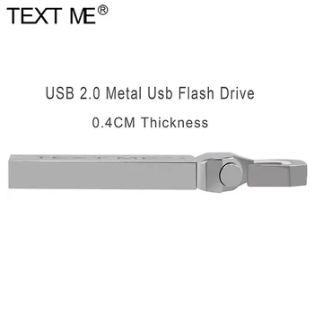 TEKSTA MAN skaisti pelēka, sudraba metāla USB 2.0 USB flash disks 4GB 8GB 16GB 32GB Pendrive dāvanu U64GB