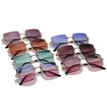TIK&EI Modes bez apmales Square Sieviešu Saulesbrilles Skaidrs Okeāna Slīpums Lēcu Brilles Vintage Metāla Sieviešu, Saules Brilles Toņos Vīriešiem UV400 12634