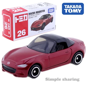 Takara Tomy Tomica NĒ. 26 Mazda Roadster Red 1/57 Lējumiem Karstā Pop Miniatūras Svešu Automašīnu Magic Bērnu Rotaļlietu Modelis Bērniem