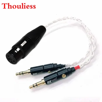 Thouliess 10cm Sudraba pārklājumu 2x 3.5 mm Male, lai 4-pin XLR Sieviešu Līdzsvarotu Audio Adaptera Kabeli, lai PHA-3 Pono Spēlētājs