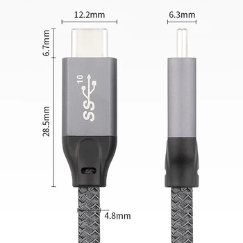 Tipa-C USB 3.1 Gen 2 Kabelis (3Ft/1M) 20 gb / s 5.A 100W Enerģijas Piegādes PD Ātra Uzlāde, izmantojot E-Marķieri