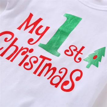 Toddler Baby Girl Ziemassvētku Apģērbu Komplekti Vēstuli Izdrukāt Ziemassvētki Garām Piedurknēm Kombinezonus+Sarkano Acu Tutu Šorti Svārki+Galvas+Kāju Sildītāji