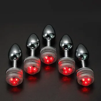Tālvadības pults LED Lampiņa Pievienojiet Anālā Prostatas Stimulācija Masāža Tūpļa Dilator Butt Plug Dilatācija Flirts Pieaugušo Spēle Seksa Rotaļlietu Co