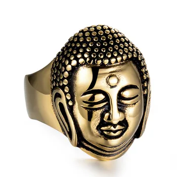 Tērauda karavīrs Sakyamuni Budas gredzenu 316L Nerūsējošā Tērauda, Zelta rotaslietas, vairumtirdzniecība gredzeni, jauni karstā