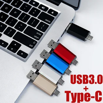 USB 3.0 Akcijas Tips-C 3.0 OTG 32GB 128GB 256 GB Ārējās atmiņas kartes memory stick 16GB 64GB Mobilais dators USB flash drive