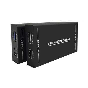 USB 3.0 HDMI capture kartes ierakstu kastē, ko izmanto ps4 slēdzis tālrunis spēļu tiešraidi iekārtas, mikrofona ieejas video recorde