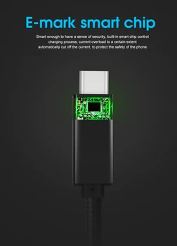 USB 3.1 Tips-K Kabeļa 100W Digitālo Spēka Vadi Tips C 5.A 20V USB C Macbook, HP USB-JA Pārbaudījis Thunderbolt3 Saderīgu