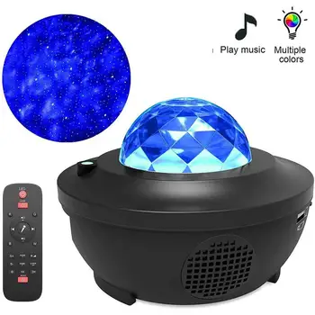 USB Bluetooth Mūzikas Mazu Skaļruņa Puses Krāsains Zvaigžņotās Debess Projektoru Lampas Guļamistabas Romantiska LED Nakts Gaisma 23254