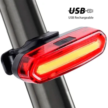 USB Lādējamu Velosipēdu gaismas Āra Riteņbraukšana Aizmugures Gaismas Nakts Izjādes Drošības Brīdinājums LED Bike Light Lampu Velosipēdu Piederumi 11019