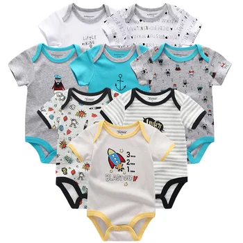 Unisex zīdaiņu apģērbu 8pcs jaundzimušie zēni meitenes bodysuit drēbes roupas de bebe kokvilnas bērnu jumpsuits īsām piedurknēm, zīdaiņu apģērbs 10808
