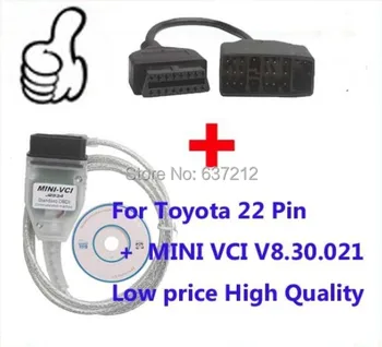 V14.10 Toyota 22 Pin OBD Adapteri Mini VCI Tis Techstream 16 Pin Mini -VCI Interfeiss,MINI-VCI J2534 OBD2 diagnostikas rīks