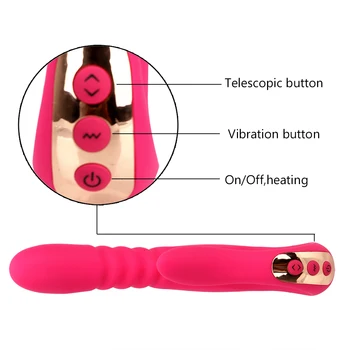 VATINE Apkures Vibrators, Dildo Vibratoru Klitora Stimulators Automātiskā Teleskopiskie Zizli Seksa Rotaļlietas Sievietei Maksts Massager
