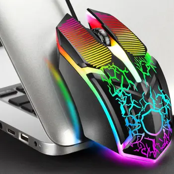 Vadu Spēļu Tastatūras Peles Combo Uzstādīt Krāsains LED Backlit Darbvirsmas Datoru Spēļu Keyboad Apgaismota Portatīvo datoru Peles