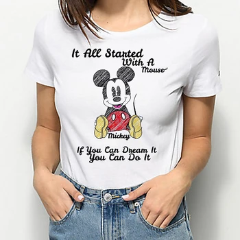 Vasaras T Krekls Sieviešu Plus Izmērs S-3XL Smieklīgi Mickey Minnie Skūpsts Drukāt O-veida Kakla Īsām Piedurknēm Unisex Tshirts Gadījuma Dāmas t-veida Topi