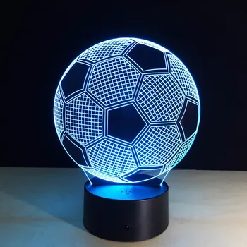 Veicināšanas LED Krāsa Mainās Nakts Gaisma futbols Futbols Lampas Garastāvoklis Gaismas Ziemassvētku Puse Mājas Apdare Dāvana Tētis 15709