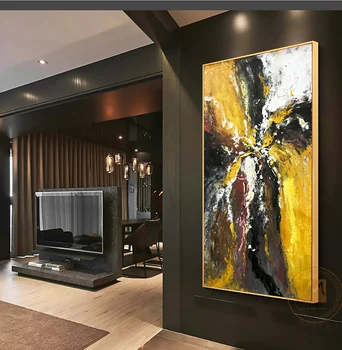 Vertikālās sienas bildes Oriģinālu abstraktās glezniecības dekoru biezs naftas slāņos cuadros decoracion salons attēlu dekorēšana dzīvojamā istaba