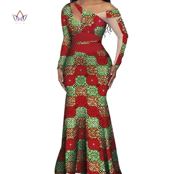 Vestidos Āfrikas Kleitas Sievietēm Dashiki Elegants Puse Kleita Plus Lieluma Srapless Tradicionālo Āfrikas Apģērbu WY4526