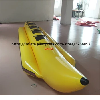 Viena caurule izturīgs piepūšamās jūrā peld vilces 5 sdvietas piepūšamās banānu laivu