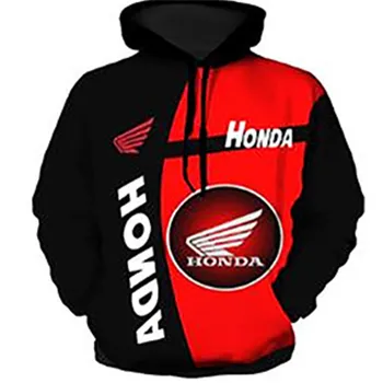 Vīriešu Pavasara-Rudens Jaunu Motociklu Honda Logo Digitālās Drukas pelēkā vārna Augšu Gadījuma Modes Harajuku Augstas Kvalitātes Vīriešu pelēkā vārna
