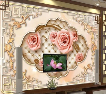Wellyu Custom tapetes, 3D обои Eiropas modelis mežģīņu rozes modelis fona sienas dzīvojamā istaba guļamistaba dekorēšana 3d tapetes