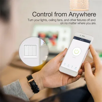 WiFi Smart Home Gaismas Slēdzi nospiedis Pogu Smart Life/Tuya APP Tālvadības pults Darbojas ar Alexa, Google Home Balss Vadība