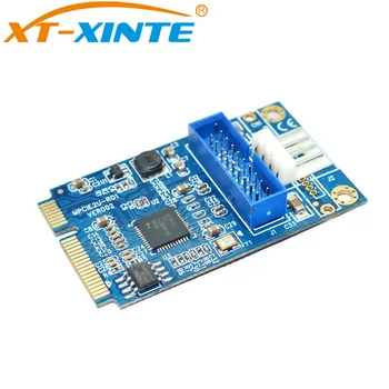 XT-XINTE MINI PCI-E ar USB3.0 2-Port PCI Express Stāvvadu Karti, lai 4Pin Pārveidotājs PCIe Adapter PCIE to19pin USB 3.0 Paplašināšanas Karti