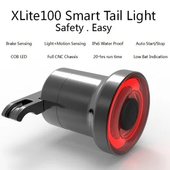Xlite100 Velosipēdu aizmugurējos lukturus, Smart Intelligent Auto Riteņbraukšana Sensors Bremžu Gaismas USB Uzlādes Ceļu Velosipēds MTB Drošības aizmugurējos lukturus, Aizmugurējā