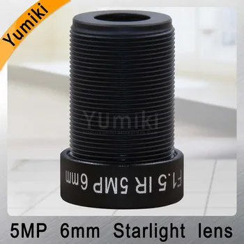 Yumiki M12 CCTV 5MP 6mm objektīvs F1.5 Fokusa attālums 12mm Sensors 1/2.7