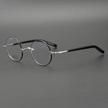 Zerosun Vintage Apaļas Brilles Vīriešiem Nerd Titāna Briļļu Rāmis Cilvēks, Maza, Šaura, Briļļu Tuvredzību, Redzes Anti Zilā Photochromic 19985
