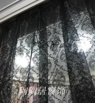 Ziedu modes logu pārbaudes organza fabic bārkstīm gaismas aizkaru, lai dzīvojamā istaba